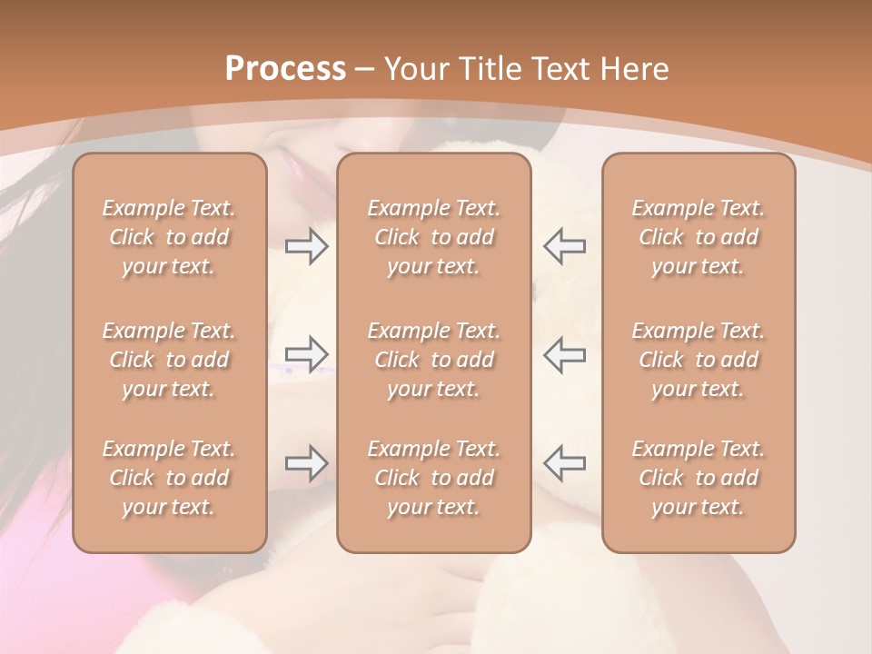 A Woman Holding A Teddy Bear In Her Arms PowerPoint Template