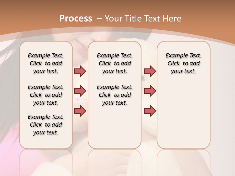 A Woman Holding A Teddy Bear In Her Arms PowerPoint Template