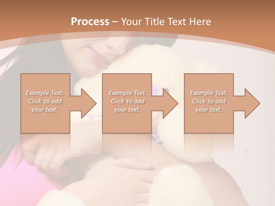 A Woman Holding A Teddy Bear In Her Arms PowerPoint Template