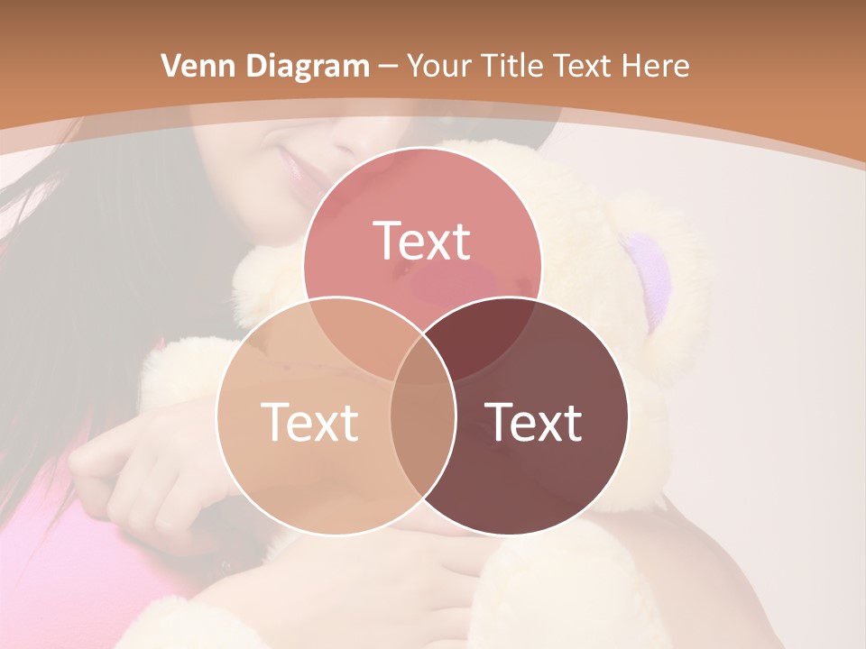 A Woman Holding A Teddy Bear In Her Arms PowerPoint Template