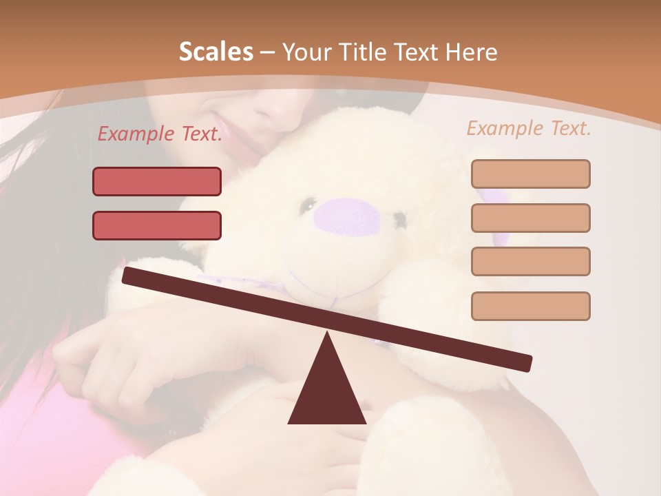 A Woman Holding A Teddy Bear In Her Arms PowerPoint Template
