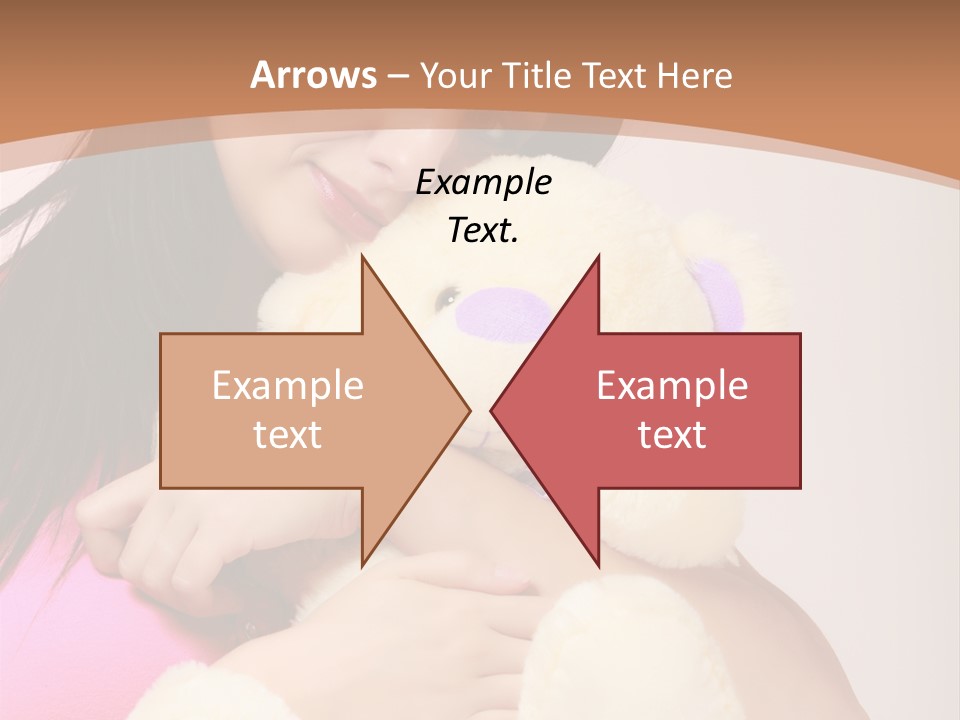 A Woman Holding A Teddy Bear In Her Arms PowerPoint Template