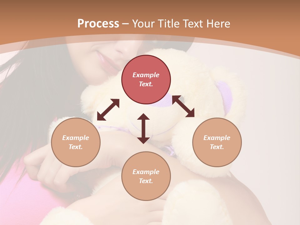 A Woman Holding A Teddy Bear In Her Arms PowerPoint Template