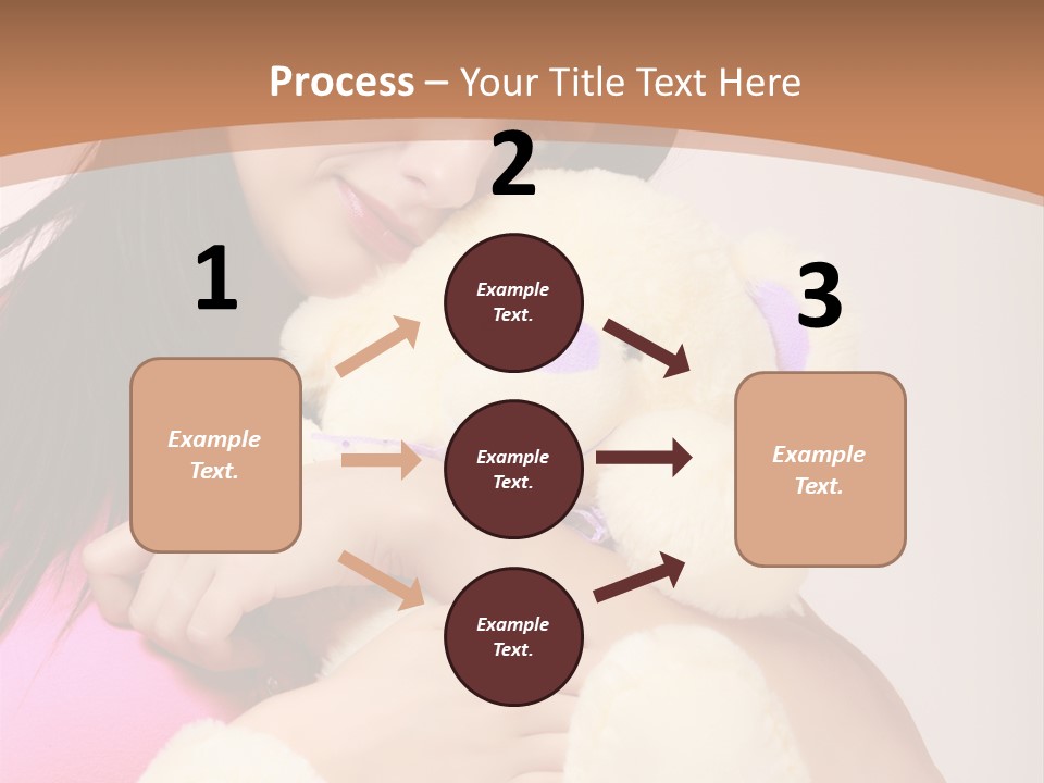 A Woman Holding A Teddy Bear In Her Arms PowerPoint Template