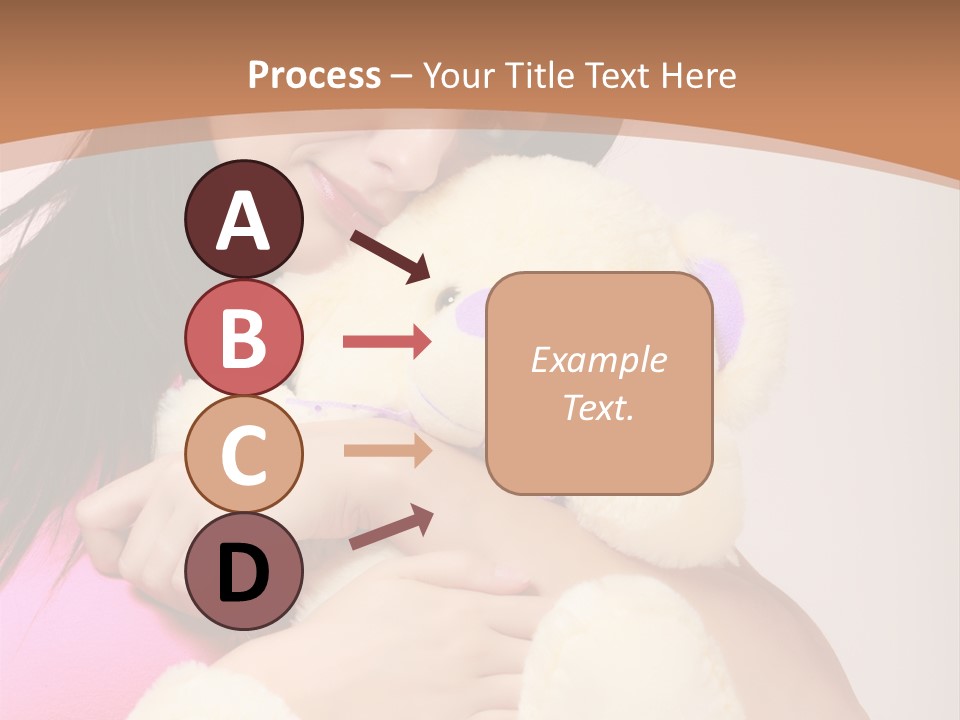 A Woman Holding A Teddy Bear In Her Arms PowerPoint Template