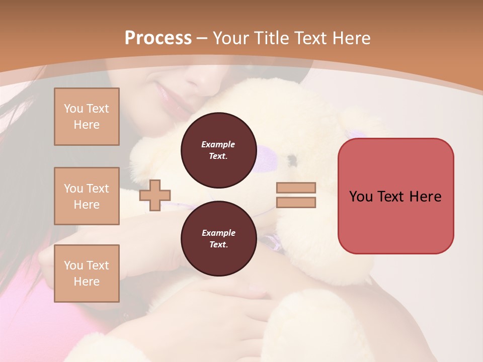 A Woman Holding A Teddy Bear In Her Arms PowerPoint Template
