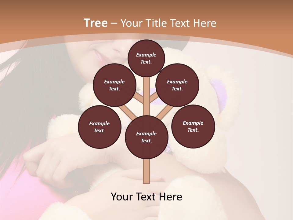 A Woman Holding A Teddy Bear In Her Arms PowerPoint Template