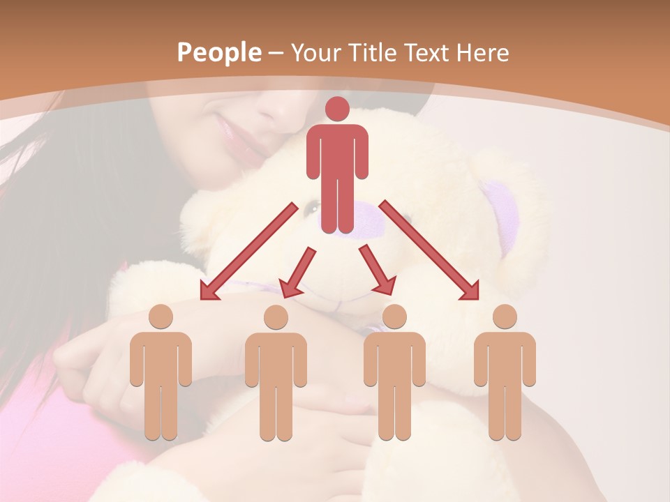 A Woman Holding A Teddy Bear In Her Arms PowerPoint Template