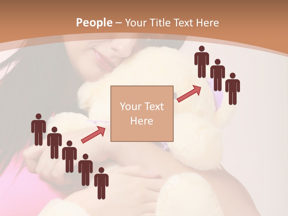 A Woman Holding A Teddy Bear In Her Arms PowerPoint Template