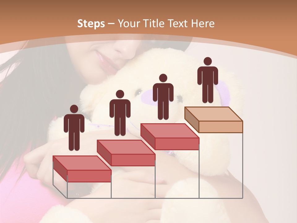 A Woman Holding A Teddy Bear In Her Arms PowerPoint Template