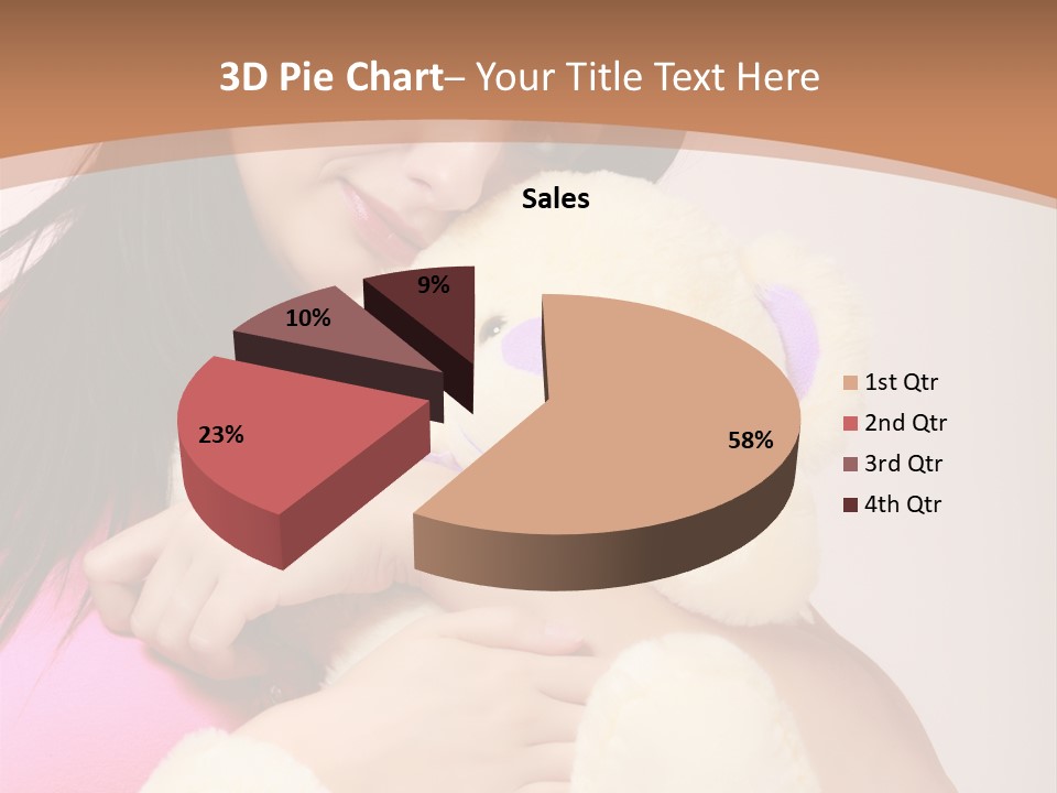 A Woman Holding A Teddy Bear In Her Arms PowerPoint Template