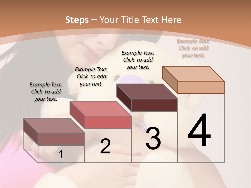 A Woman Holding A Teddy Bear In Her Arms PowerPoint Template