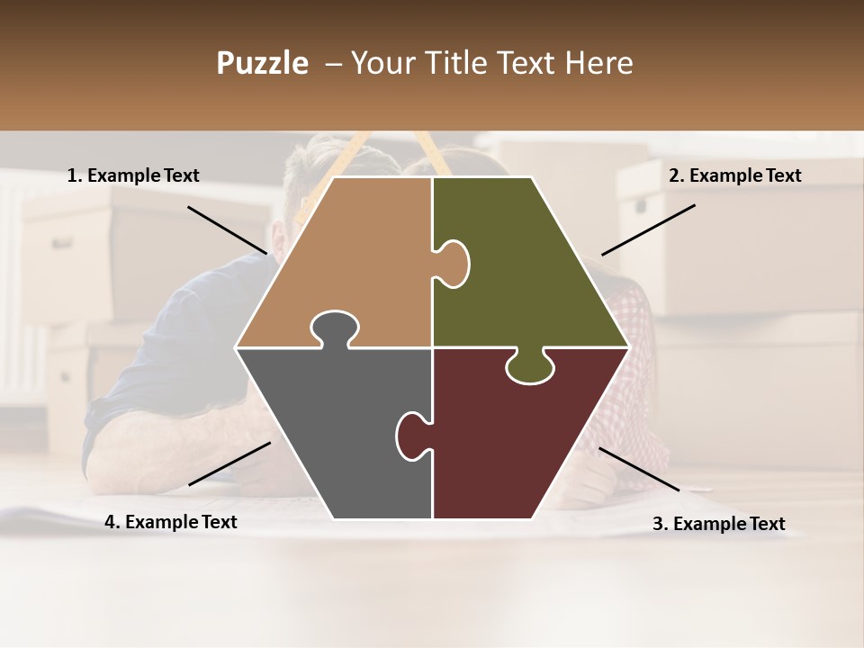 A Man And Woman Laying On The Floor Holding A Yellow Frame PowerPoint Template