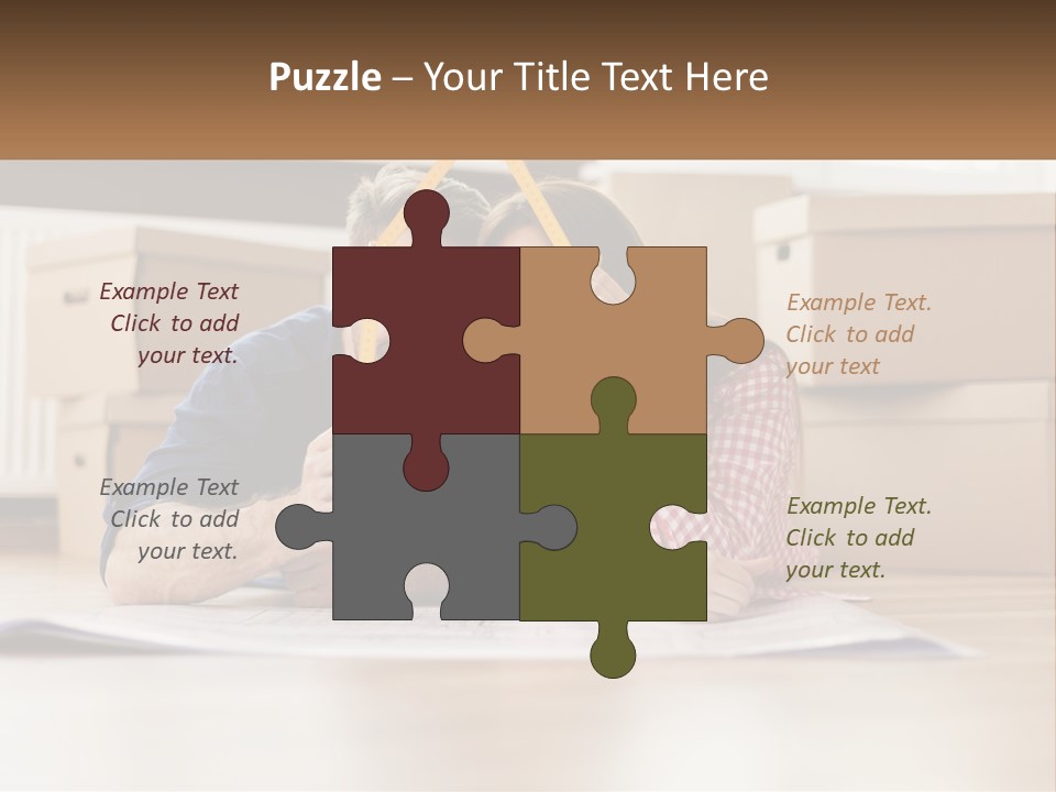 A Man And Woman Laying On The Floor Holding A Yellow Frame PowerPoint Template