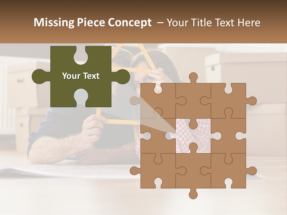 A Man And Woman Laying On The Floor Holding A Yellow Frame PowerPoint Template