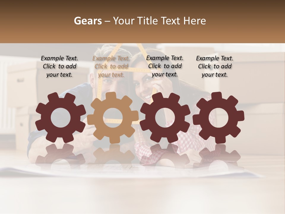 A Man And Woman Laying On The Floor Holding A Yellow Frame PowerPoint Template