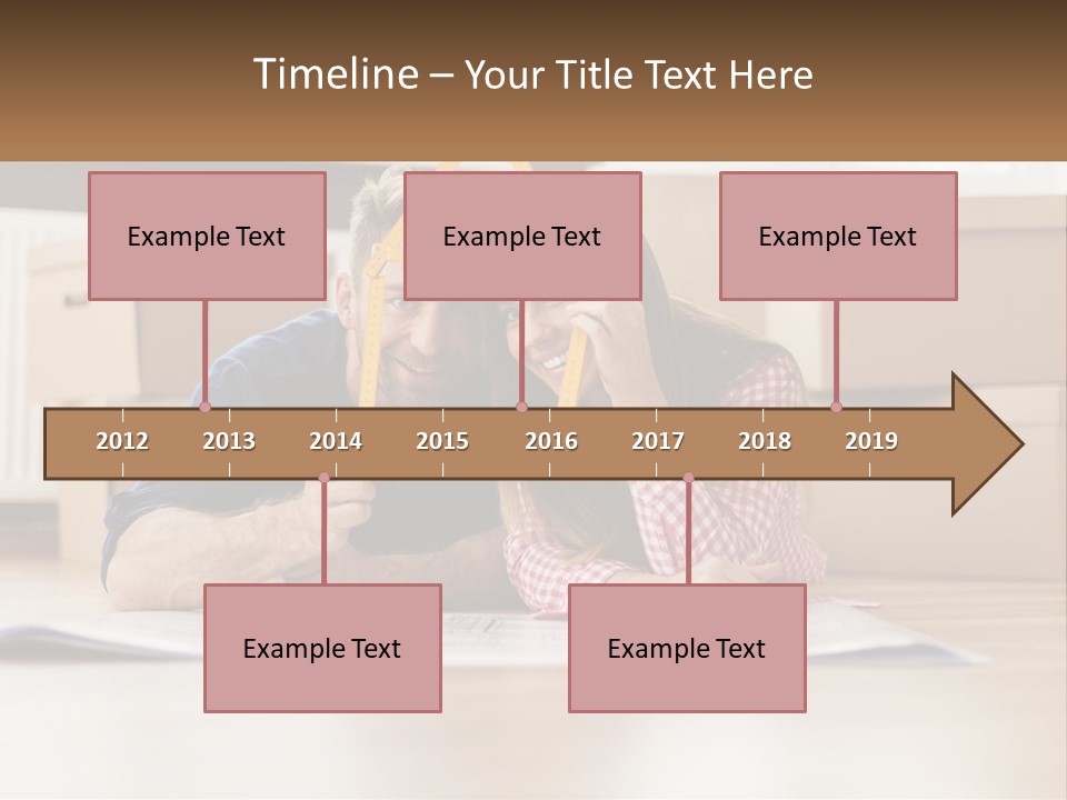A Man And Woman Laying On The Floor Holding A Yellow Frame PowerPoint Template