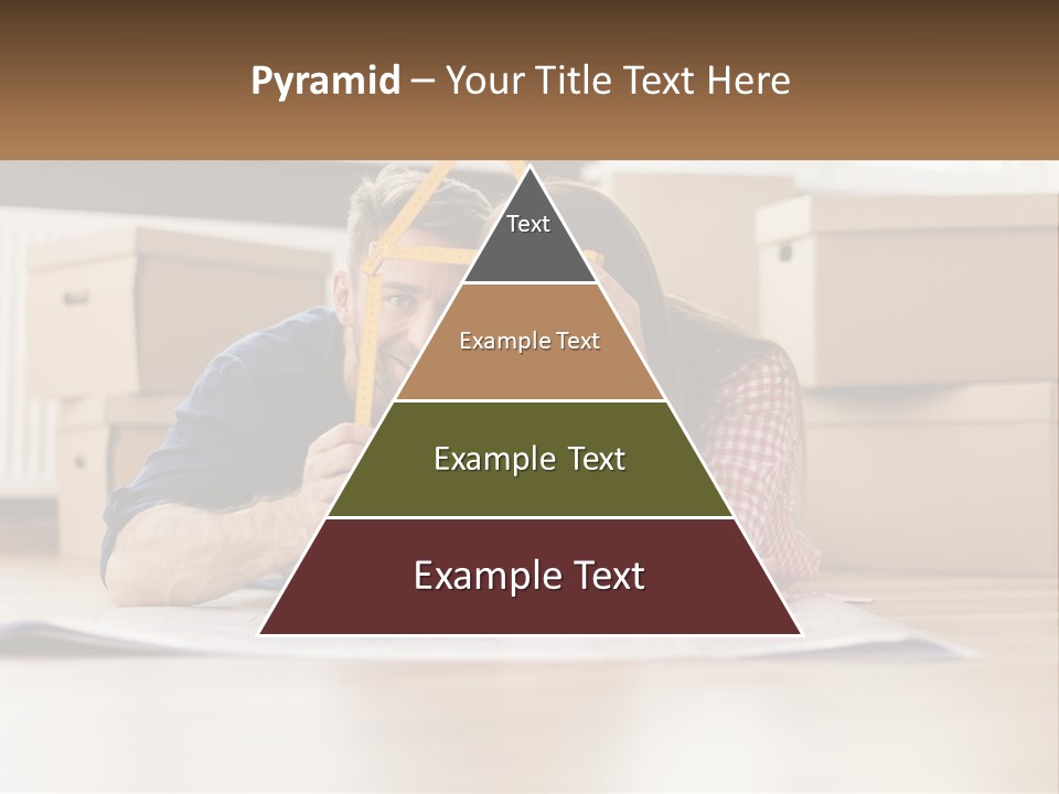 A Man And Woman Laying On The Floor Holding A Yellow Frame PowerPoint Template