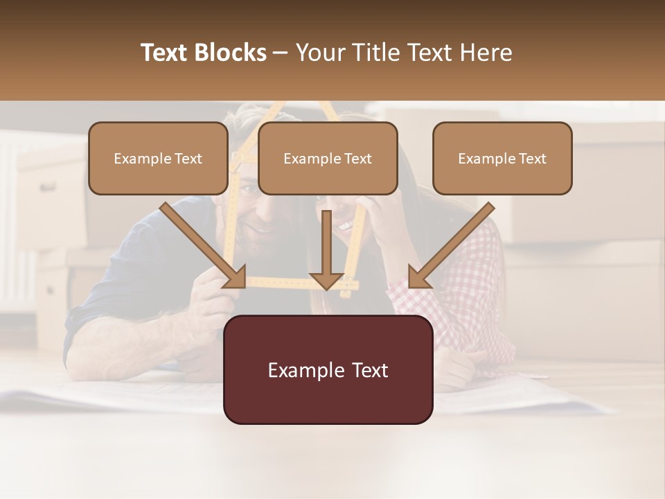 A Man And Woman Laying On The Floor Holding A Yellow Frame PowerPoint Template