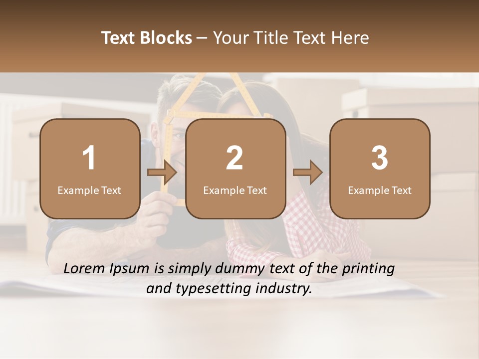 A Man And Woman Laying On The Floor Holding A Yellow Frame PowerPoint Template