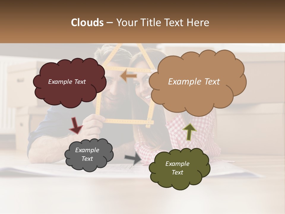 A Man And Woman Laying On The Floor Holding A Yellow Frame PowerPoint Template