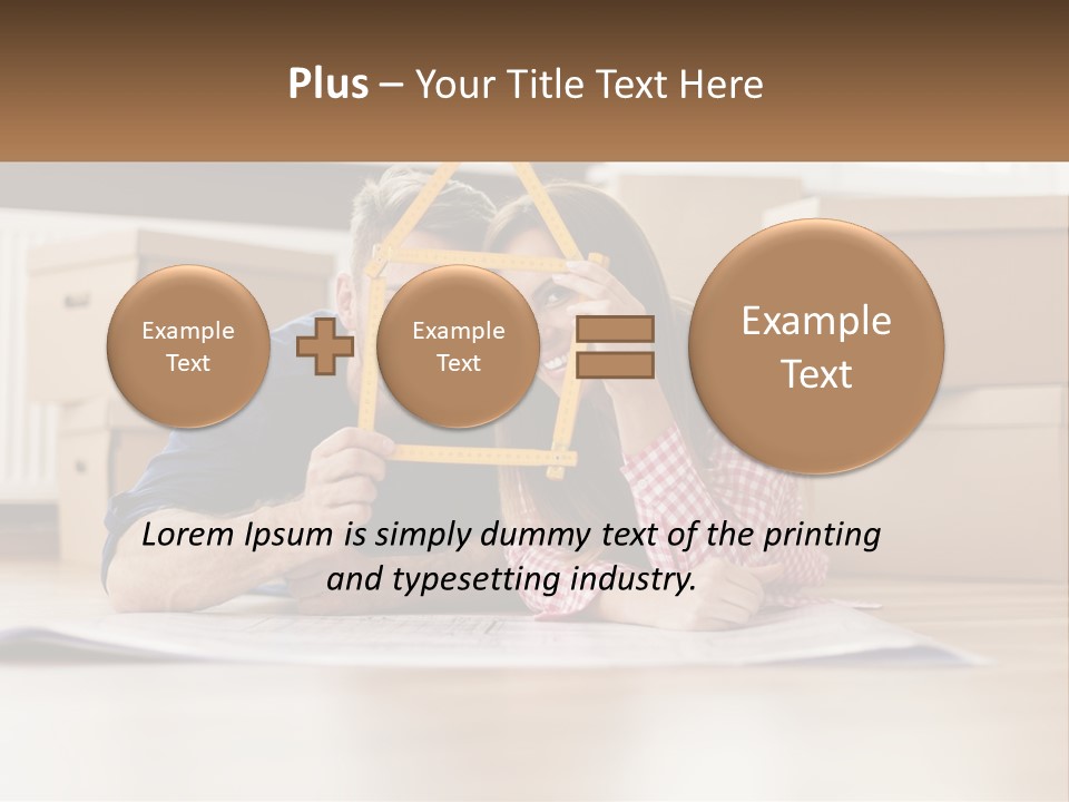 A Man And Woman Laying On The Floor Holding A Yellow Frame PowerPoint Template