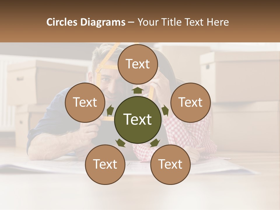 A Man And Woman Laying On The Floor Holding A Yellow Frame PowerPoint Template