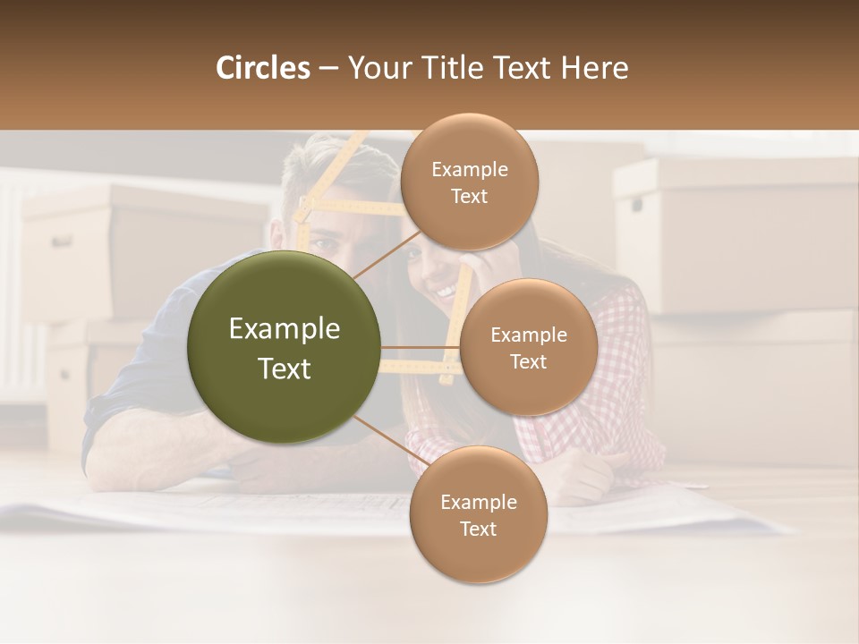 A Man And Woman Laying On The Floor Holding A Yellow Frame PowerPoint Template