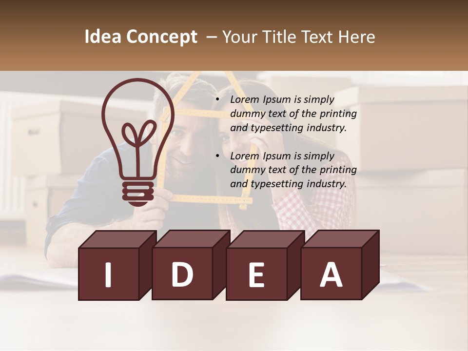 A Man And Woman Laying On The Floor Holding A Yellow Frame PowerPoint Template