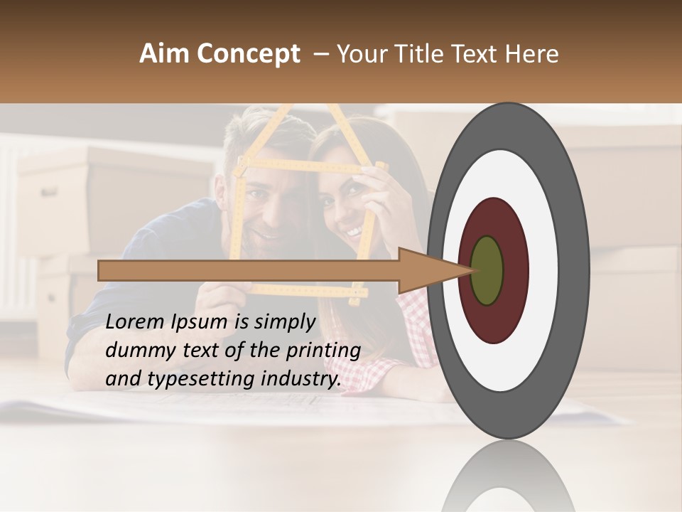 A Man And Woman Laying On The Floor Holding A Yellow Frame PowerPoint Template