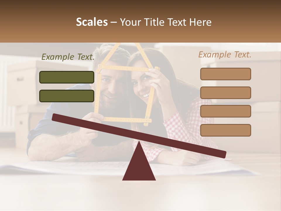 A Man And Woman Laying On The Floor Holding A Yellow Frame PowerPoint Template