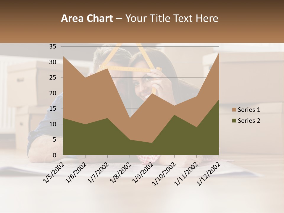 A Man And Woman Laying On The Floor Holding A Yellow Frame PowerPoint Template