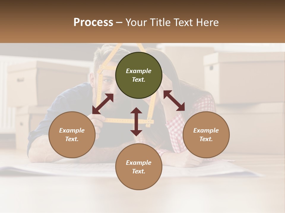 A Man And Woman Laying On The Floor Holding A Yellow Frame PowerPoint Template