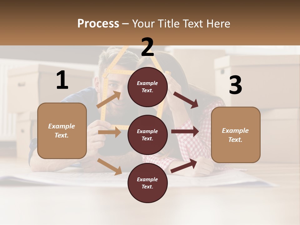A Man And Woman Laying On The Floor Holding A Yellow Frame PowerPoint Template