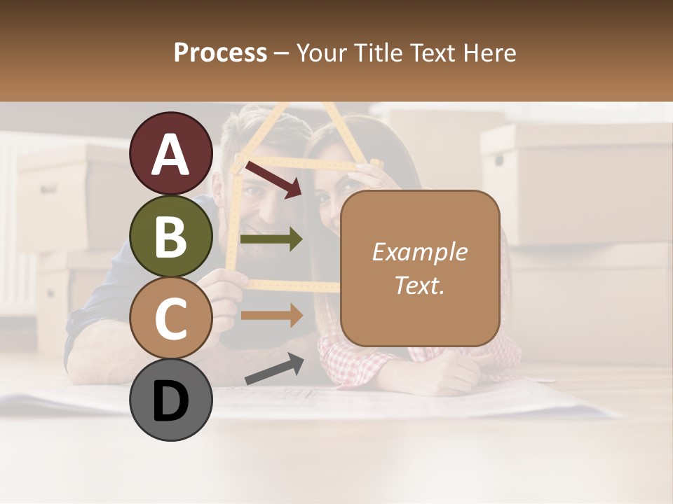 A Man And Woman Laying On The Floor Holding A Yellow Frame PowerPoint Template