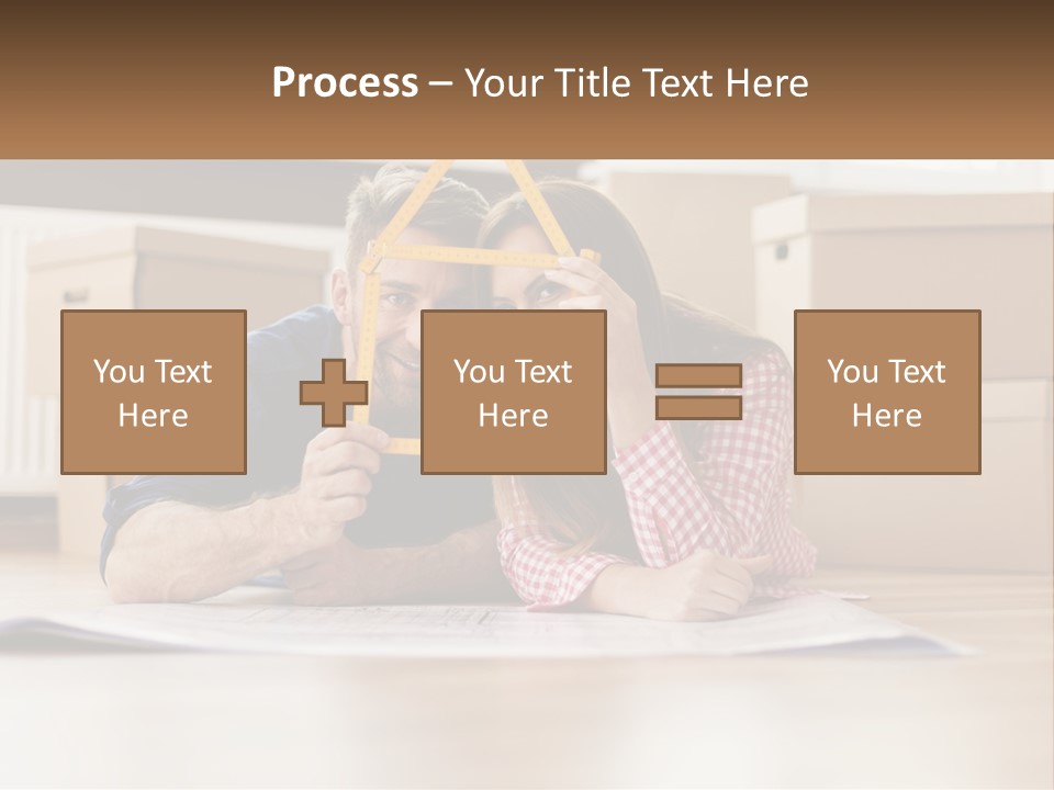 A Man And Woman Laying On The Floor Holding A Yellow Frame PowerPoint Template