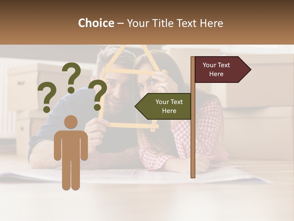 A Man And Woman Laying On The Floor Holding A Yellow Frame PowerPoint Template