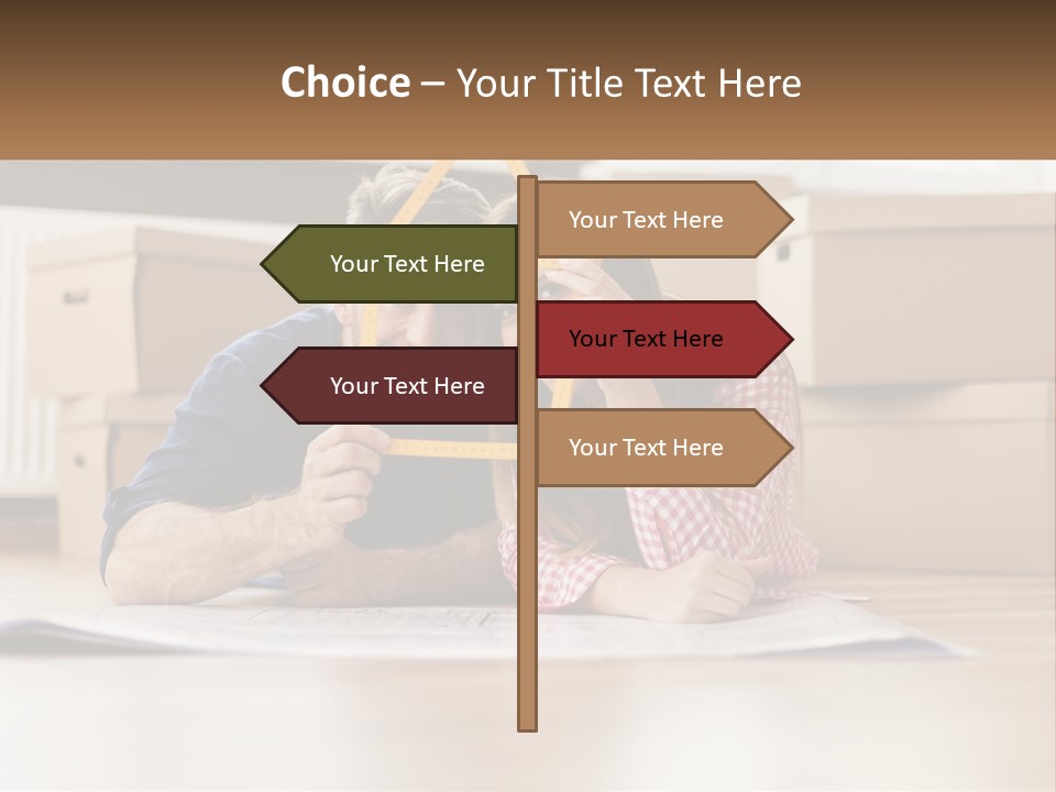 A Man And Woman Laying On The Floor Holding A Yellow Frame PowerPoint Template