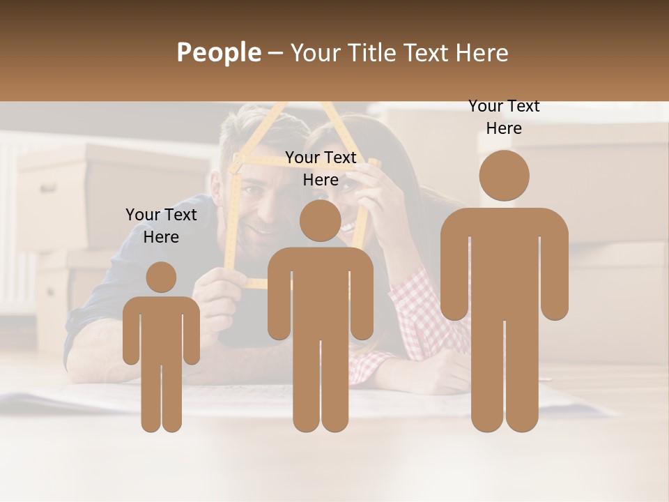 A Man And Woman Laying On The Floor Holding A Yellow Frame PowerPoint Template