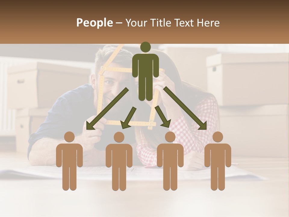 A Man And Woman Laying On The Floor Holding A Yellow Frame PowerPoint Template