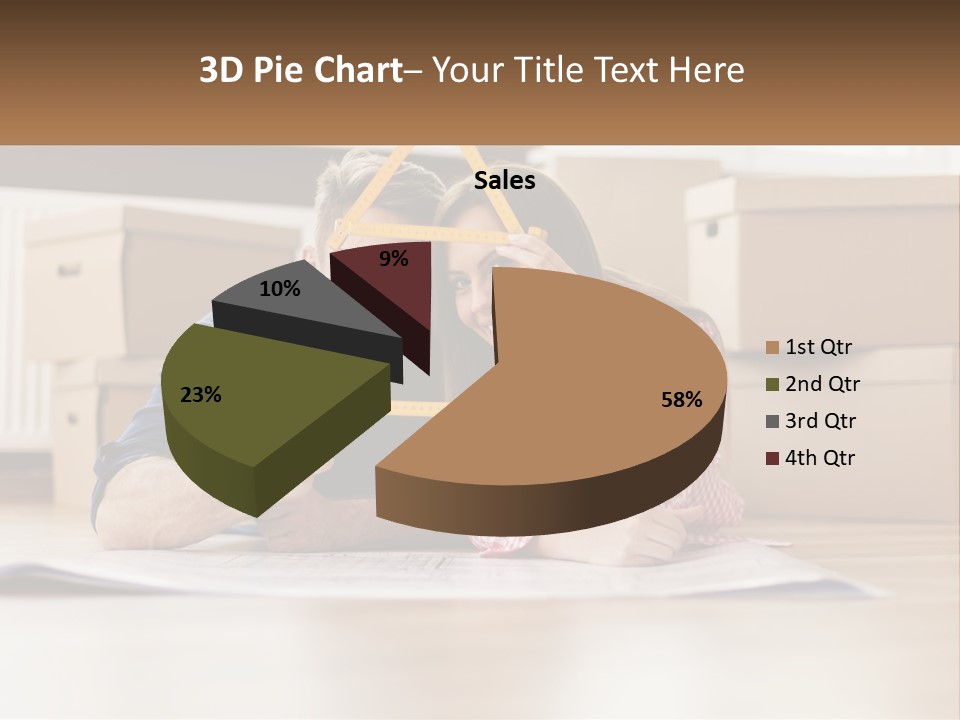 A Man And Woman Laying On The Floor Holding A Yellow Frame PowerPoint Template