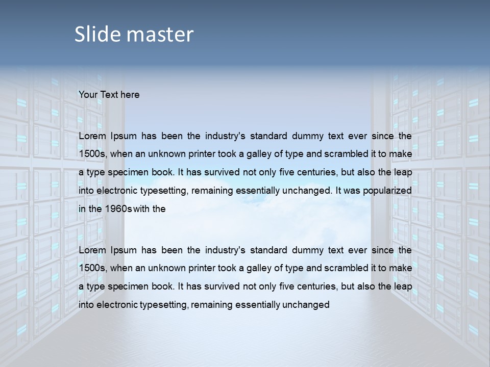 An Open Door Leading Into A Cloud Filled Sky PowerPoint Template
