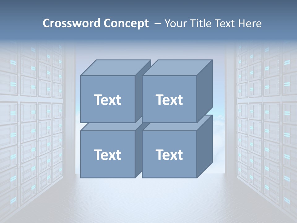 An Open Door Leading Into A Cloud Filled Sky PowerPoint Template