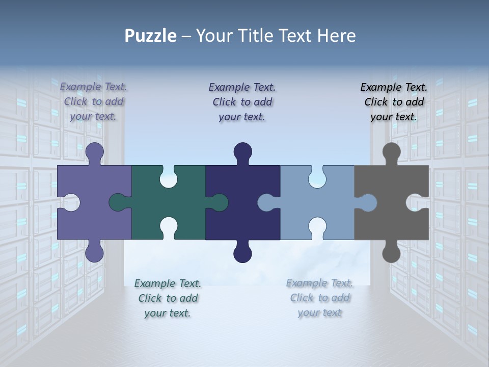 An Open Door Leading Into A Cloud Filled Sky PowerPoint Template