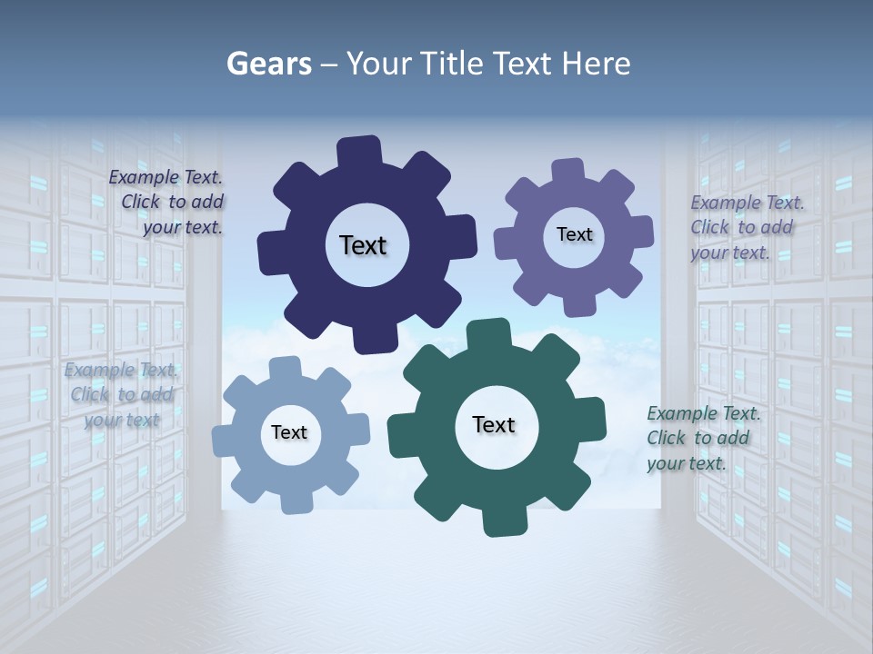 An Open Door Leading Into A Cloud Filled Sky PowerPoint Template