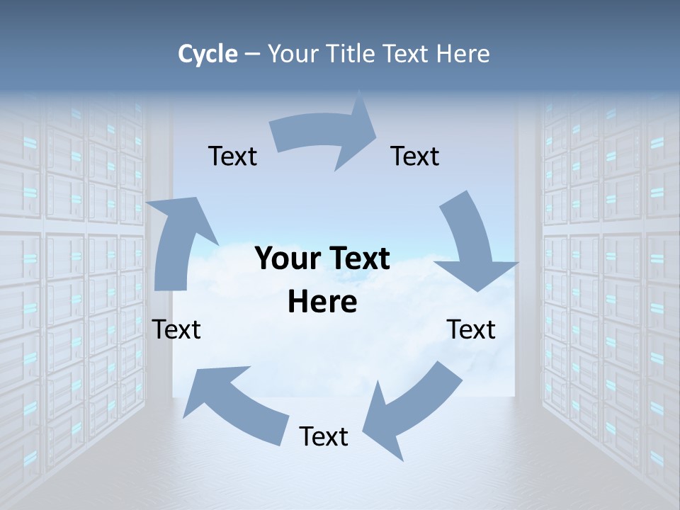An Open Door Leading Into A Cloud Filled Sky PowerPoint Template