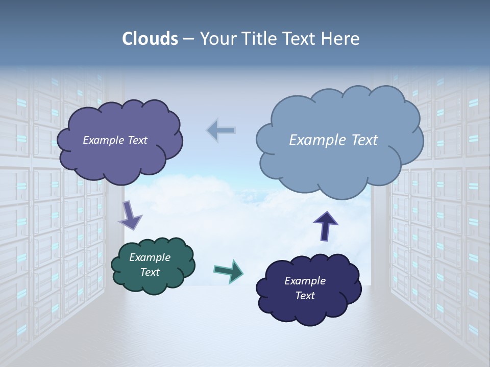 An Open Door Leading Into A Cloud Filled Sky PowerPoint Template