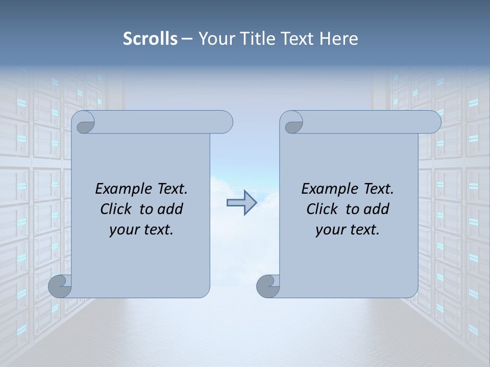 An Open Door Leading Into A Cloud Filled Sky PowerPoint Template