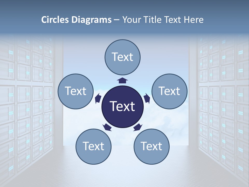 An Open Door Leading Into A Cloud Filled Sky PowerPoint Template