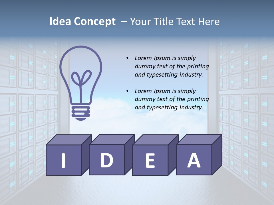 An Open Door Leading Into A Cloud Filled Sky PowerPoint Template